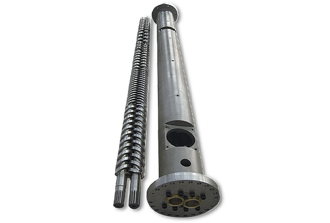 Counter-rotate parallel twin screw barrel for pvc profile extrude